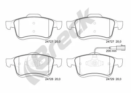 Brake Pad Set, disc brake BRECK 24727 00 701 10)