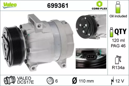 Compressor, air conditioning VALEO 699361)