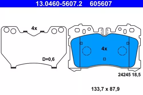 Brake Pad Set, disc brake ATE 13.0460-5607.2)