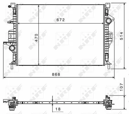 Radiator, engine cooling NRF 58499)