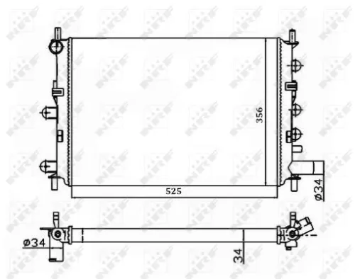 Radiator, engine cooling NRF 514436A)