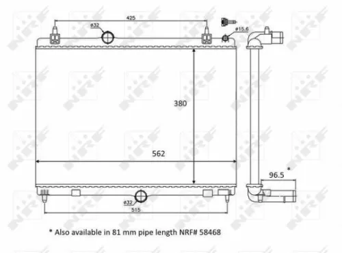 Radiator, engine cooling NRF 58399)