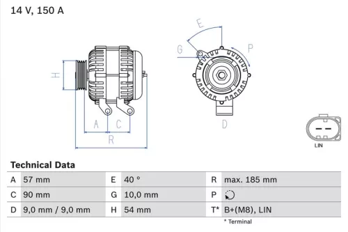 Alternator BOSCH 0 986 047 930)