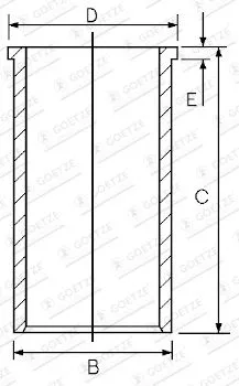 Cylinder Liner GOETZE ENGINE 14-021350-00)