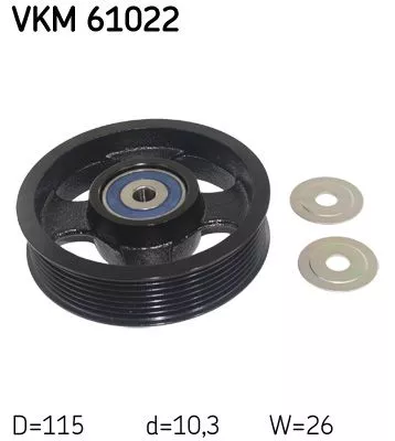 Deflection/Guide Pulley, V-ribbed belt SKF VKM 61022)
