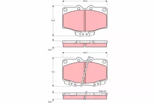 Brake Pad Set, disc brake TRW GDB1133)