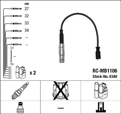 Ignition Cable Kit NGK 6349)
