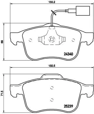 Brake Pad Set, disc brake BREMBO P 23 132)