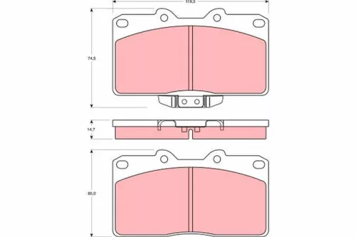 Brake Pad Set, disc brake TRW GDB4076)