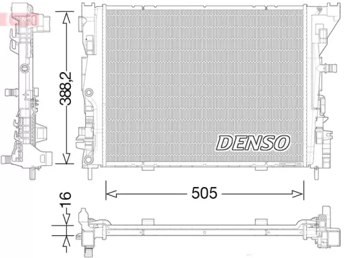 Radiator, engine cooling DENSO DRM23035)