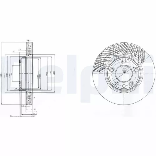 Brake Disc DELPHI BG9773)