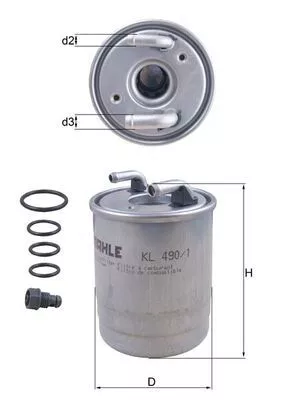 Fuel Filter KNECHT KL 490/1D)