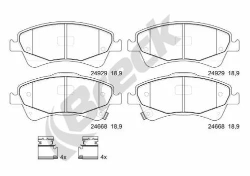 Brake Pad Set, disc brake BRECK 24668 00 701 00)