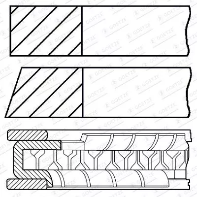 Piston Ring Kit GOETZE ENGINE 08-443000-00)