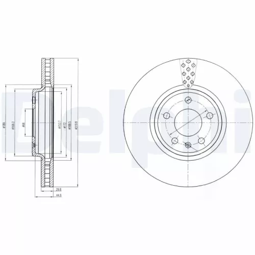 Brake Disc DELPHI BG4080C)