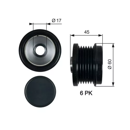 Alternator Freewheel Clutch GATES OAP7155)