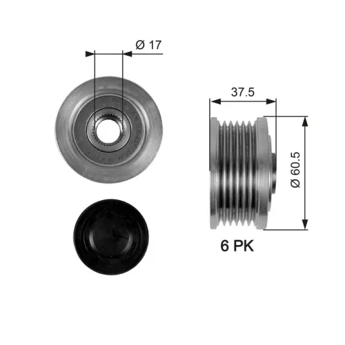 Alternator Freewheel Clutch GATES OAP7048)