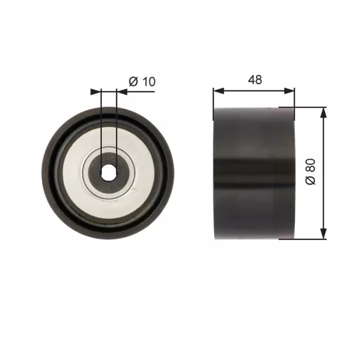 Deflection/Guide Pulley, V-ribbed belt GATES T36259)