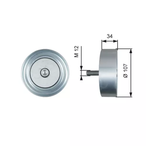 Deflection/Guide Pulley, V-ribbed belt GATES T36515)