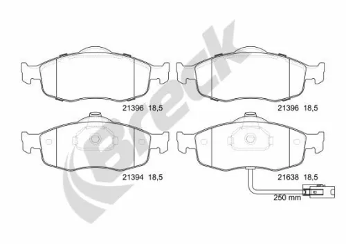 Brake Pad Set, disc brake BRECK 23071 00 701 10)