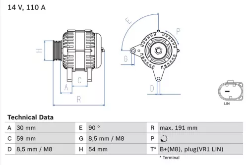 Alternator BOSCH 0 986 083 270)