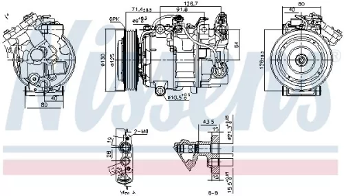 Compressor, air conditioning NISSENS 890763)