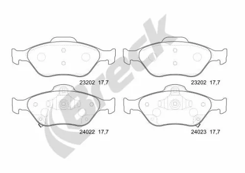 Brake Pad Set, disc brake BRECK 24022 00 702 10)