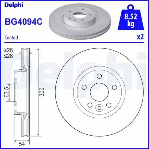 Brake Disc DELPHI BG4094C)