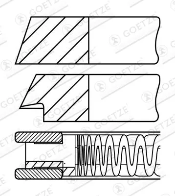 Piston Ring Kit GOETZE ENGINE 08-102500-00)