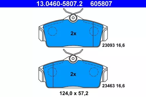 Brake Pad Set, disc brake ATE 13.0460-5807.2)