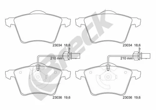 Brake Pad Set, disc brake BRECK 23034 00 703 10)