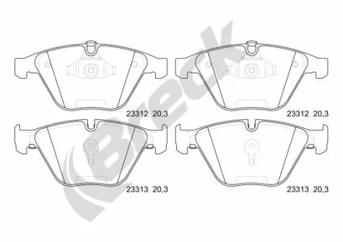 Brake Pad Set, disc brake BRECK 23312 00 551 20)