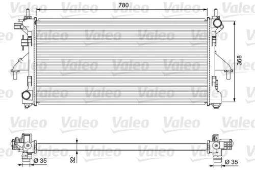 Radiator, engine cooling VALEO 701727)
