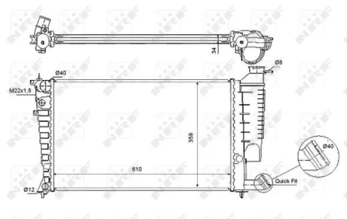 Radiator, engine cooling NRF 54715)