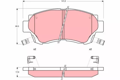 Brake Pad Set, disc brake TRW GDB1142)