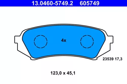 Brake Pad Set, disc brake ATE 13.0460-5749.2)