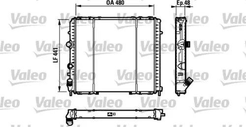 Radiator, engine cooling VALEO 732072)