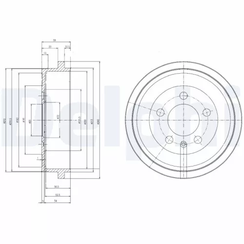 Brake Drum DELPHI BF463)