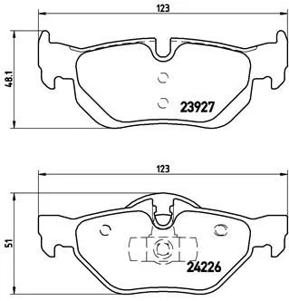 Brake Pad Set, disc brake BREMBO P 06 038)