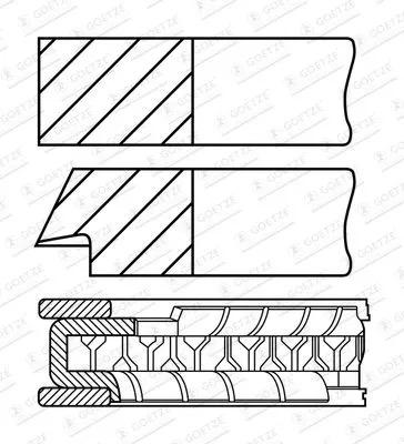 Piston Ring Kit GOETZE ENGINE 08-430100-00)