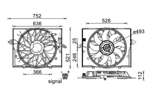 Fan, engine cooling MAHLE CFF 336 000S)