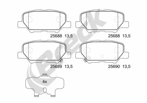 Brake Pad Set, disc brake BRECK 25688 00 702 00)