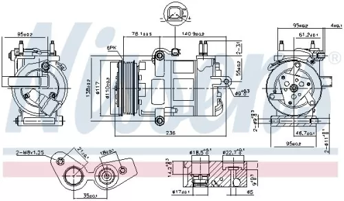 Compressor, air conditioning NISSENS 890217)