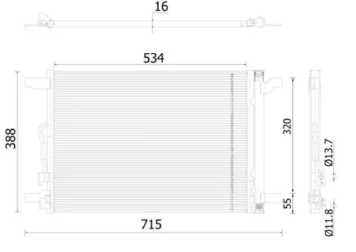 Condenser, air conditioning MAHLE AC 915 000S)