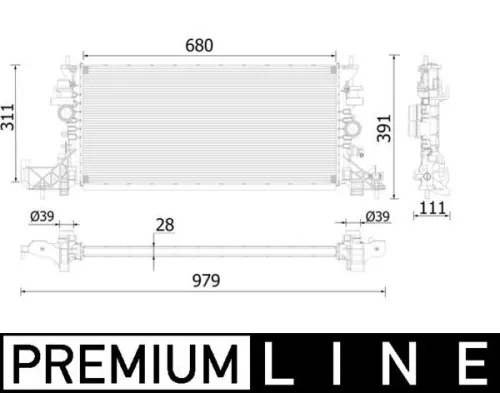 Radiator, engine cooling MAHLE CR 2251 000P)