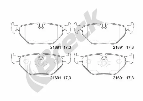 Brake Pad Set, disc brake BRECK 21691 00 702 00)