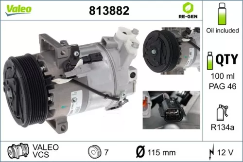 Compressor, air conditioning VALEO 813882)