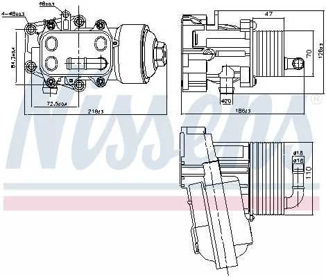 Oil Cooler, engine oil NISSENS 91315)
