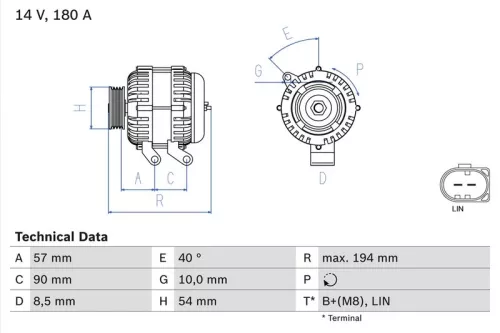 Alternator BOSCH 0 986 048 400)