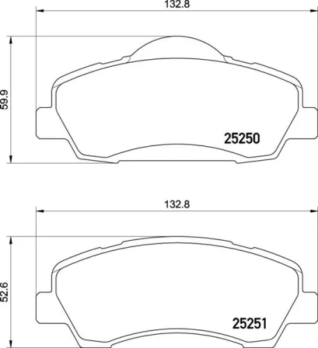 Brake Pad Set, disc brake BREMBO P 61 138)